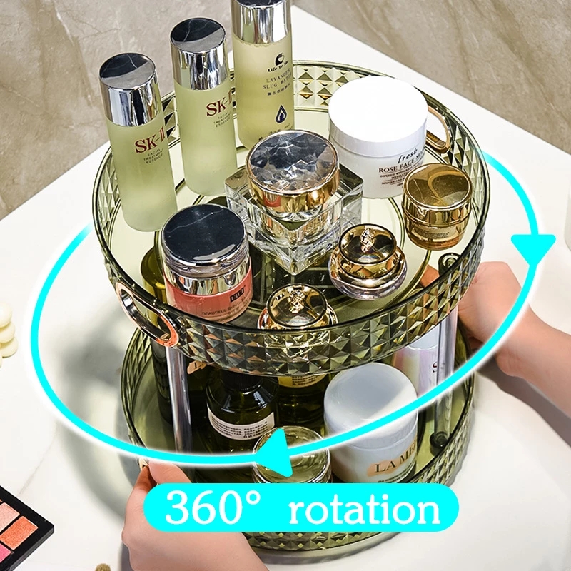 Cosmetic Rotating Storage Rack – 360° Makeup Organizer Shelf