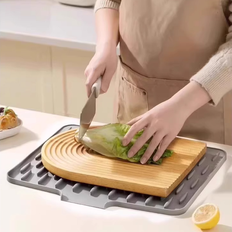 Silicone Dish Drying Mat – Non-Slip Heat Resistant Kitchen Mat - Image 3