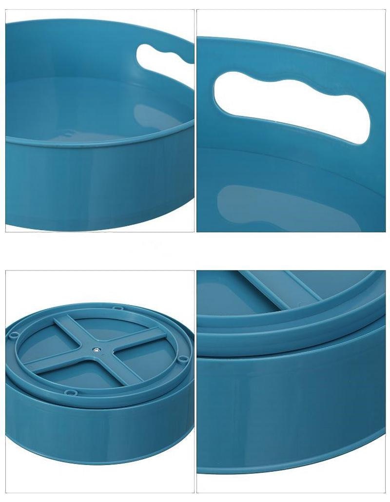 360 Rotating Tray Turntable Kitchen Storage Containers for Spice jar Food Snack Tray Non Slip Bathroom Dried Storage Plate - Image 4
