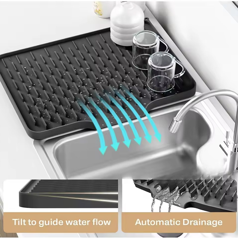 Silicone Dish Drying Mat – Non-Slip Heat Resistant Kitchen Mat - Image 5