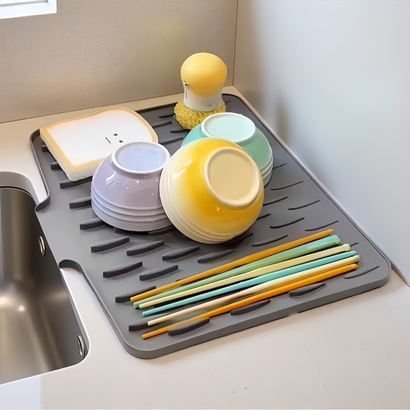 Silicone Dish Drying Mat – Non-Slip Heat Resistant Kitchen Mat - Image 2