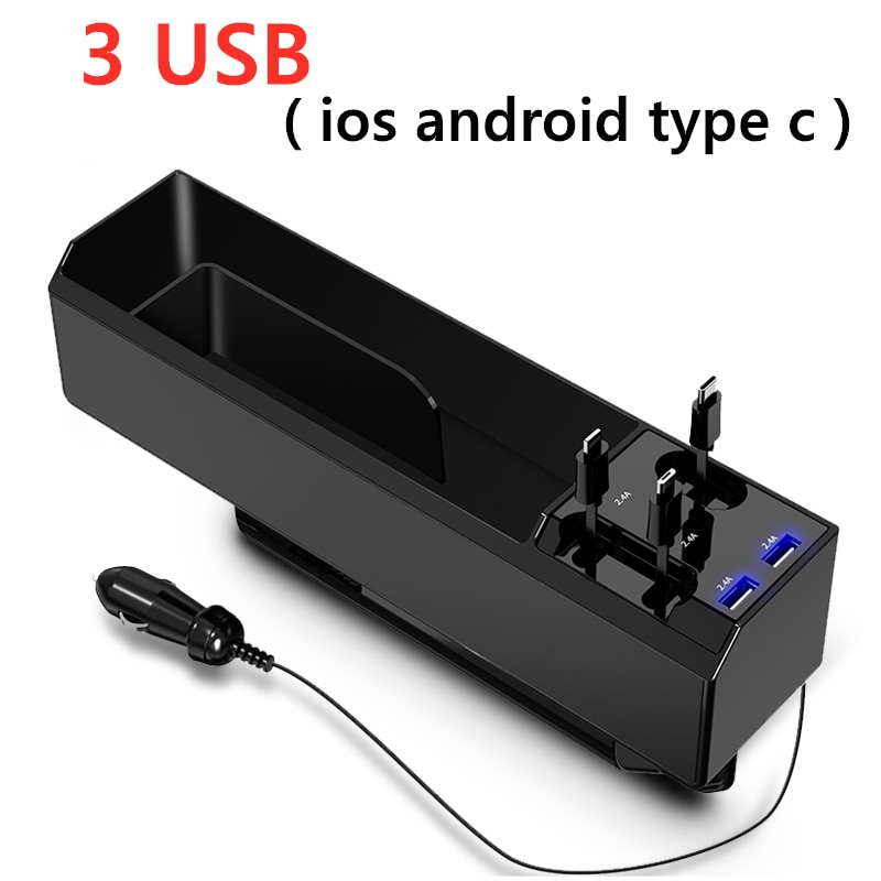 Fast Charging Car Seat Crevice Storage Box Seat Gap Slit Pocket Catcher Organizer Universal Car Seat Organizer Card Phone Holder - Image 8